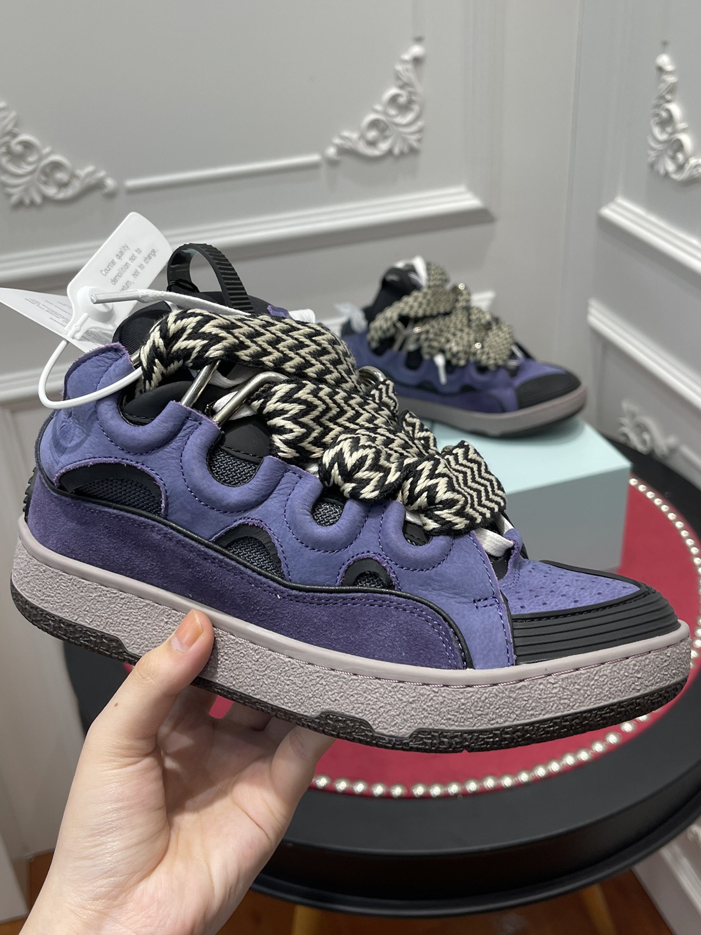 Lanvon Curb SneakerPurple Black FM-SKRK11-DRAG-E2279