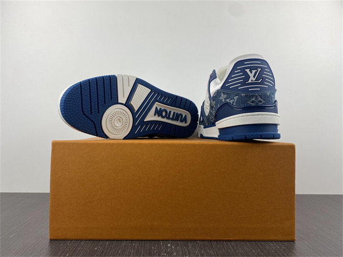 luis vitton lv trainer monogram De*1m white blue 1a9jgn