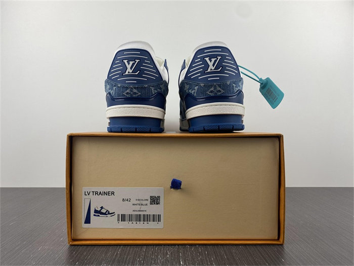 luis vitton lv trainer monogram De*1m white blue 1a9jgn