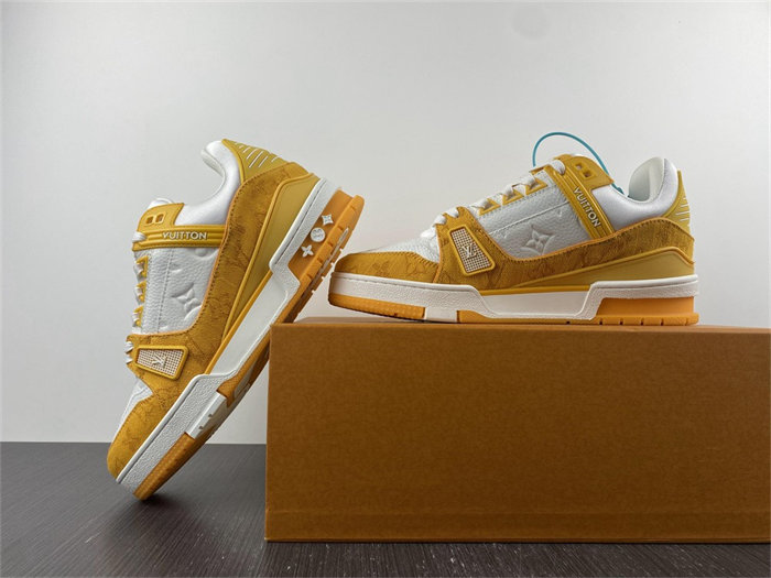 luis vitton trainer yellow monogram De*1m white 1a9jhb