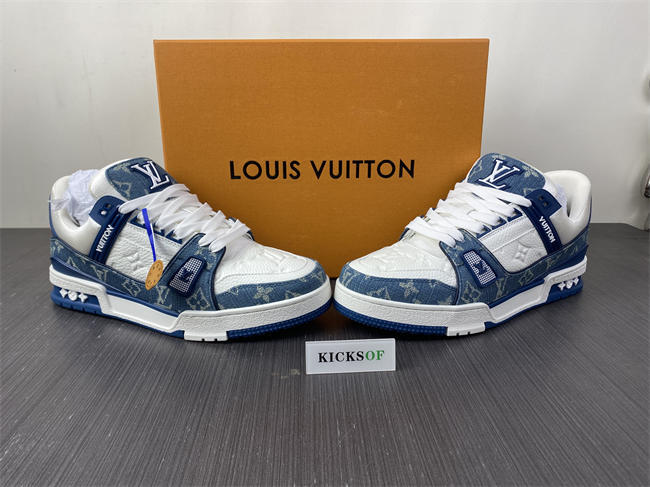 luis vitton lv trainer monogram De*1m white blue 1a9jgn