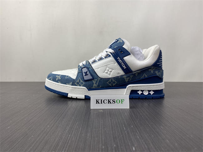 luis vitton lv trainer monogram De*1m white blue 1a9jgn