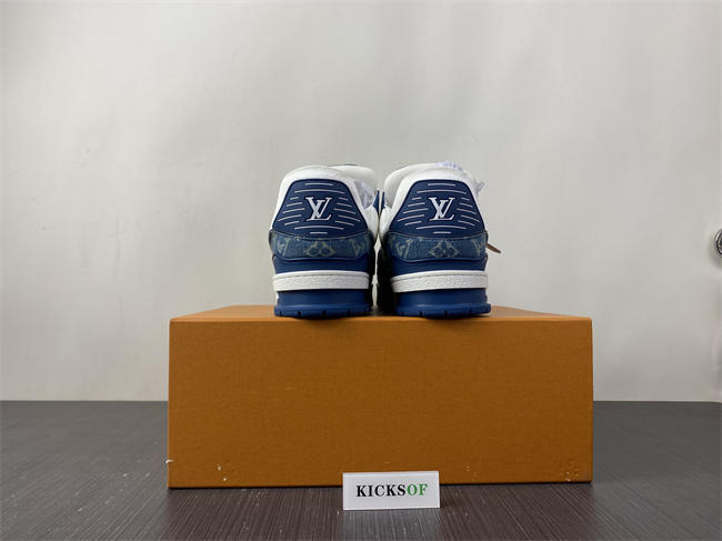 luis vitton lv trainer monogram De*1m white blue 1a9jgn